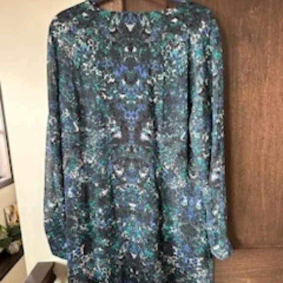 CABI #3339 Noel Eternity Blue Floral Shift Dress size XL - Picture 3 of 3